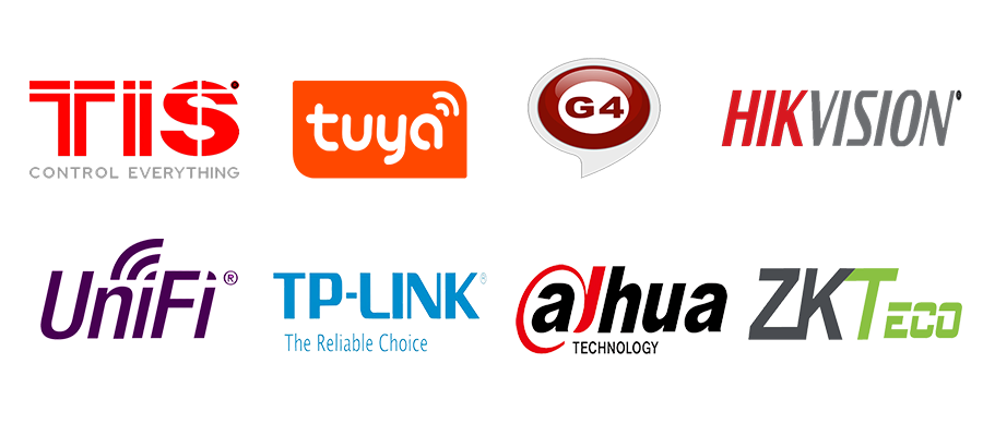 All Working brands logo TIS Tuya Hikvision TPlink